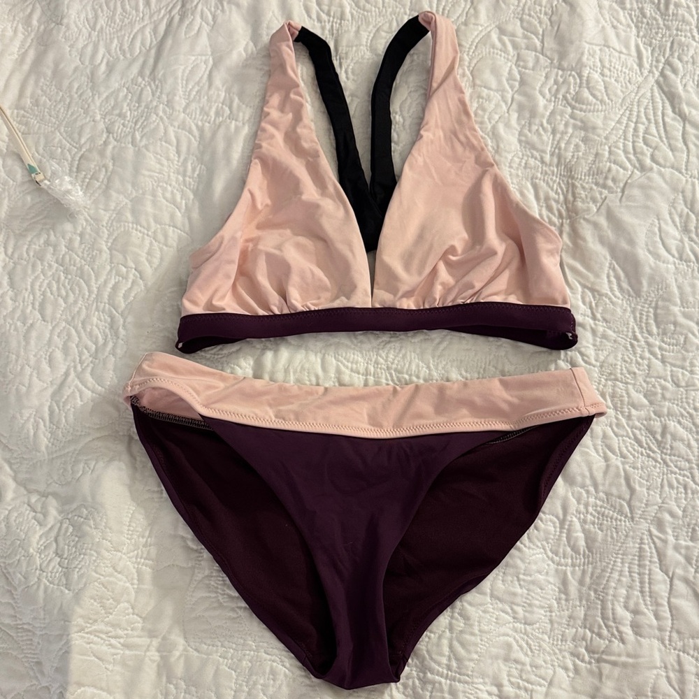 Athleta Pink and Purple Bikini Set